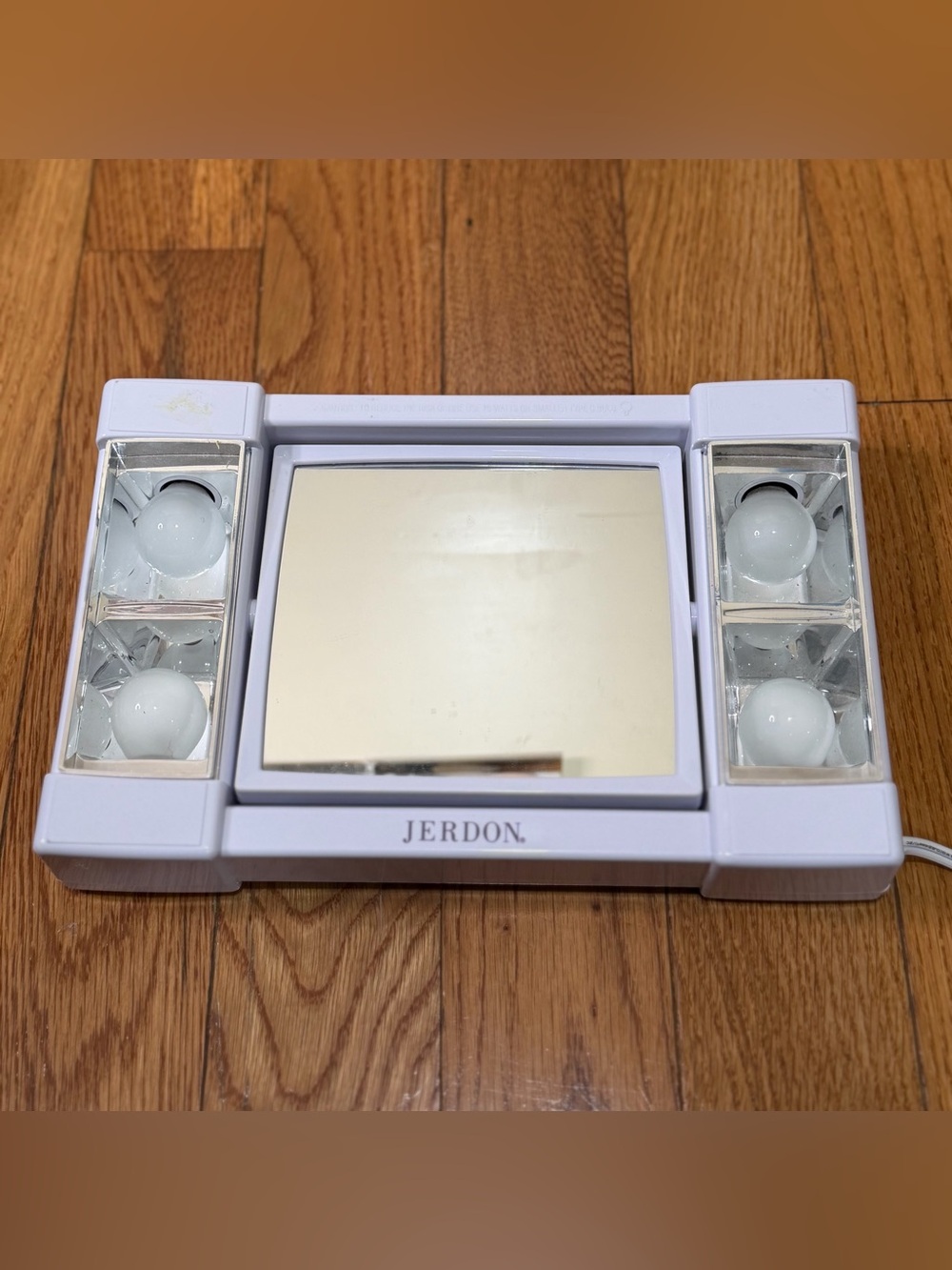 Jerdon J1010 Lighted 2-Sided Vanity Makeup Mirror White Wall Mount Vintage